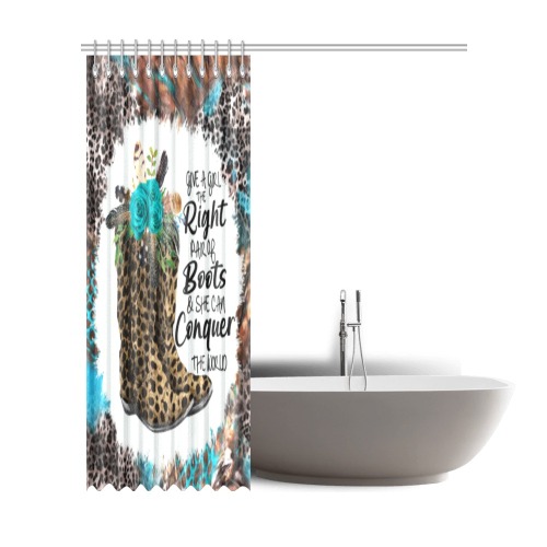 conquer the world leopard boots 1 Shower Curtain 72"x84"