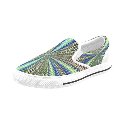 jewel tunnel w Slip-on Canvas Shoes for Kid (Model 019)