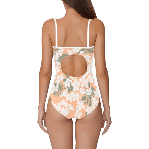 Tropical flowering PG1 Strap Swimsuit ( Model S05)