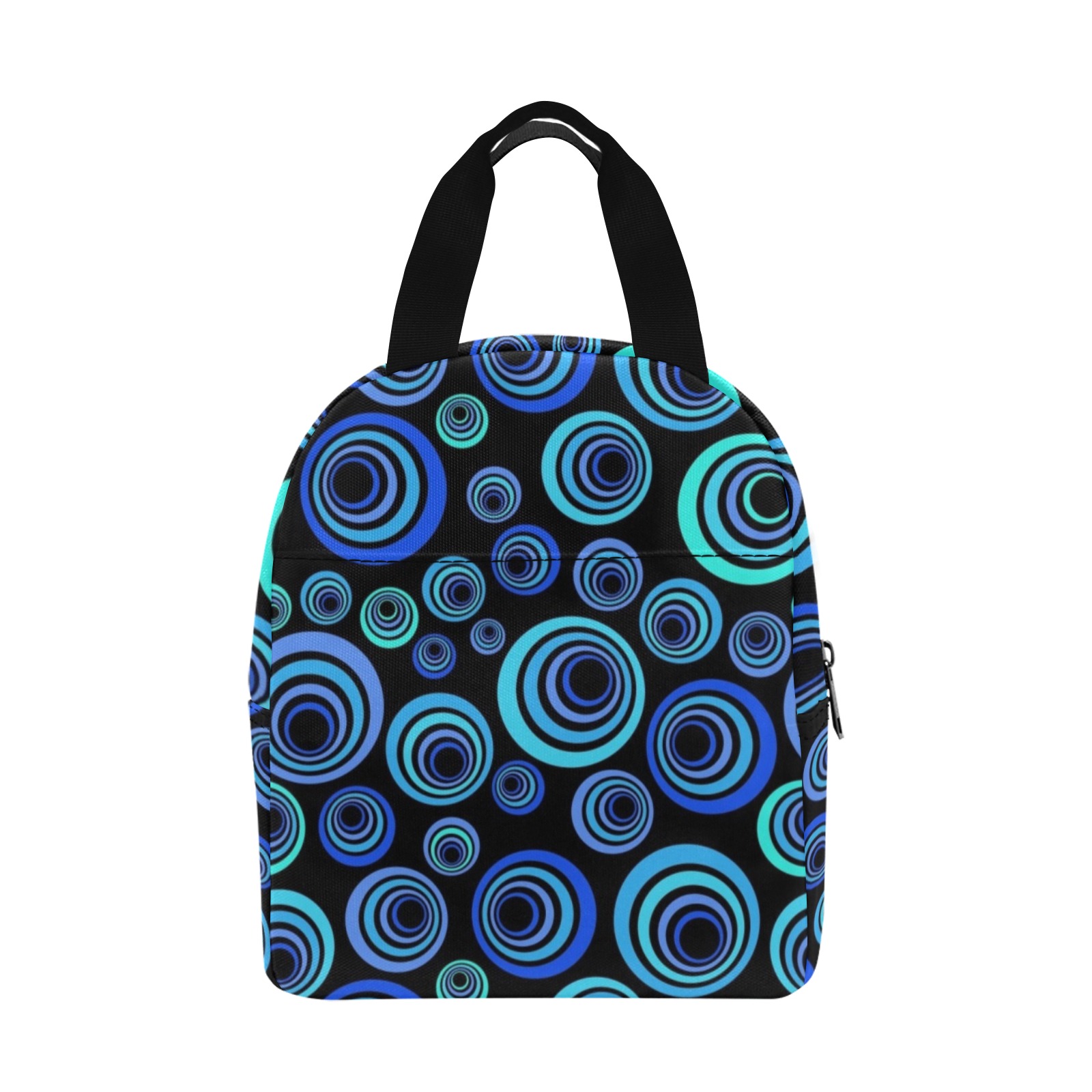 Retro Psychedelic Pretty Blue Pattern Zipper Lunch Bag (Model 1720)
