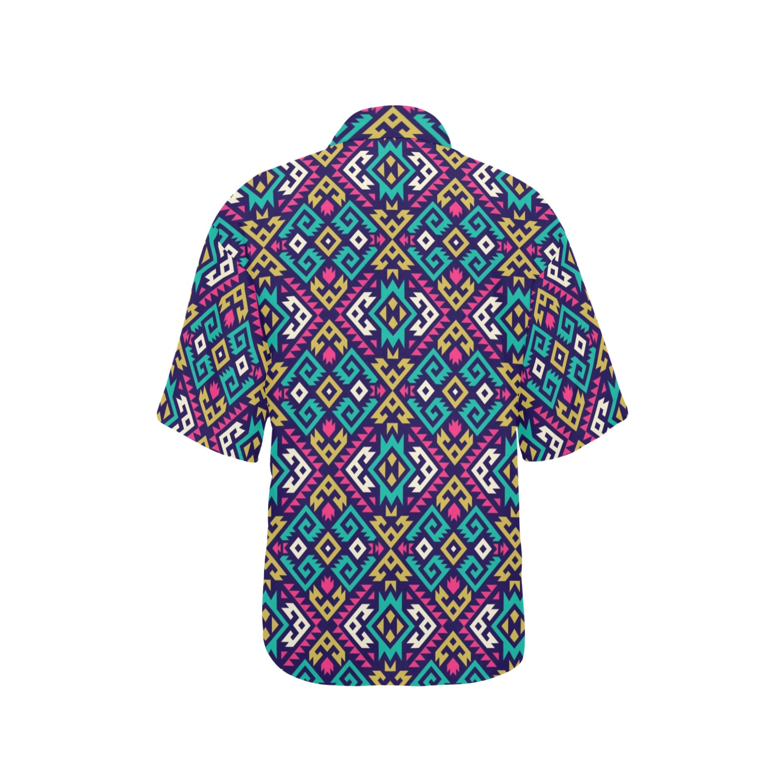 Abstract Pattern Colorful All Over Print Hawaiian Shirt for Women (Model T58)