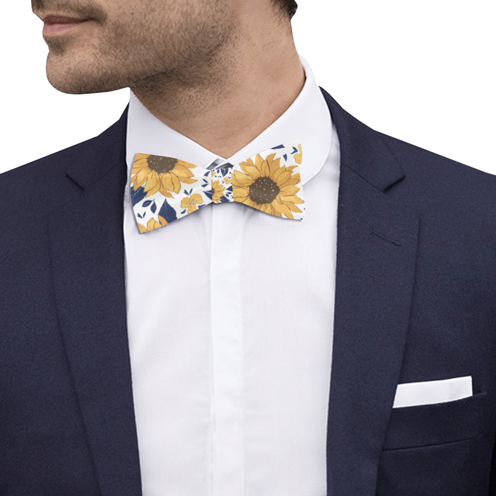 Blue&YellowSunflower Custom Bow Tie