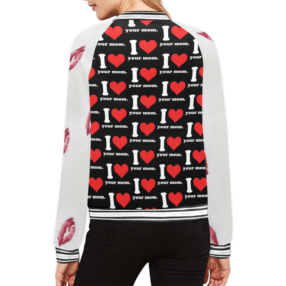Women's Love your Mom Bomber All Over Print Bomber Jacket for Women (Model H21)