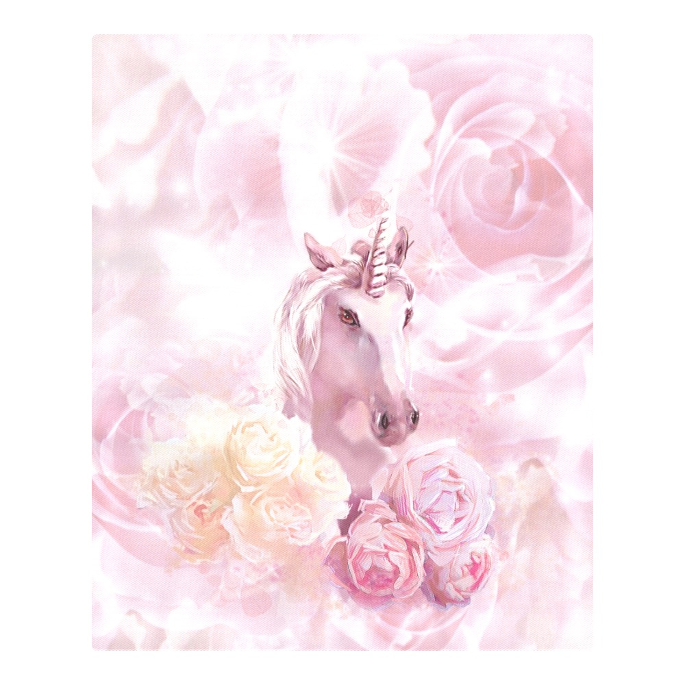 Unicorn and Pink Roses 3-Piece Bedding Set