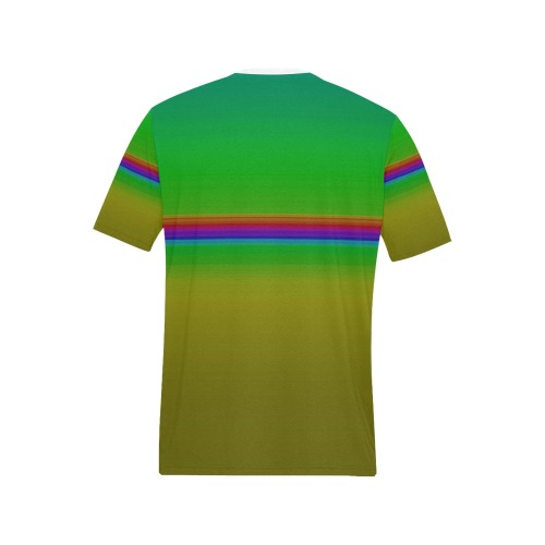 rainbow colours Men's All Over Print T-Shirt (Solid Color Neck) (Model T63)