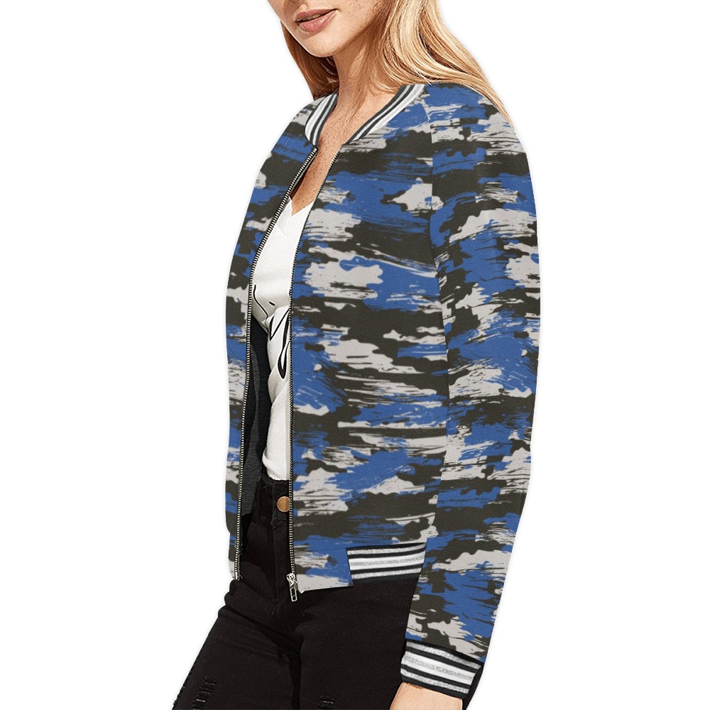Modern camouflage texture-544 All Over Print Bomber Jacket for Women (Model H21)