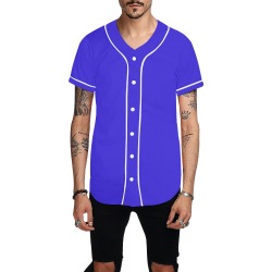 Blue Baseball Jersey All Over Print Baseball Jersey for Men (Model T50)