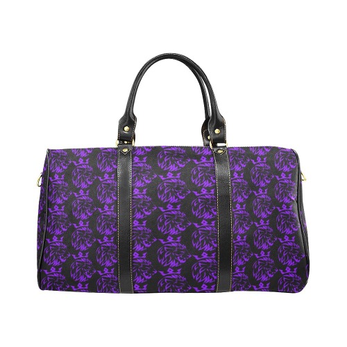Freeman Empire Leather Duffle Bag (Purple & Black) New Waterproof Travel Bag/Large (Model 1639)