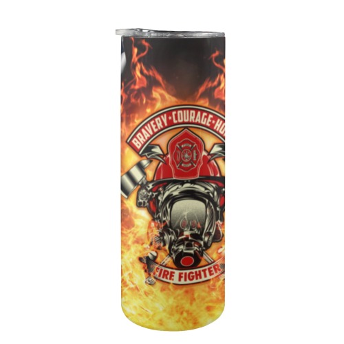 Firefighter STRAIGHT 20oz Tumbler 20oz Tall Skinny Tumbler with Lid and Straw
