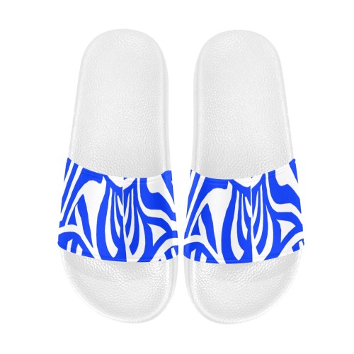 aaa blue w Women's Slide Sandals (Model 057)