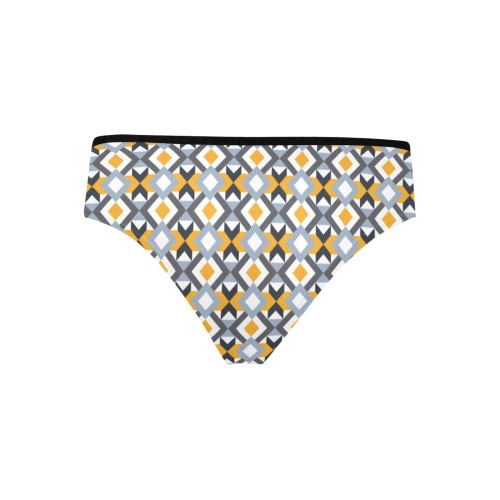 Retro Angles Abstract Geometric Pattern Women's Hipster Panties (Model L33)