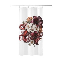 Octopus with Flowers Shower Curtain 36"x72"