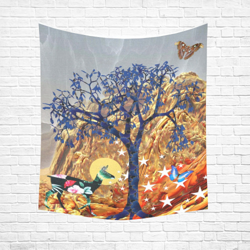 Magical Tree Cotton Linen Wall Tapestry 51"x 60"