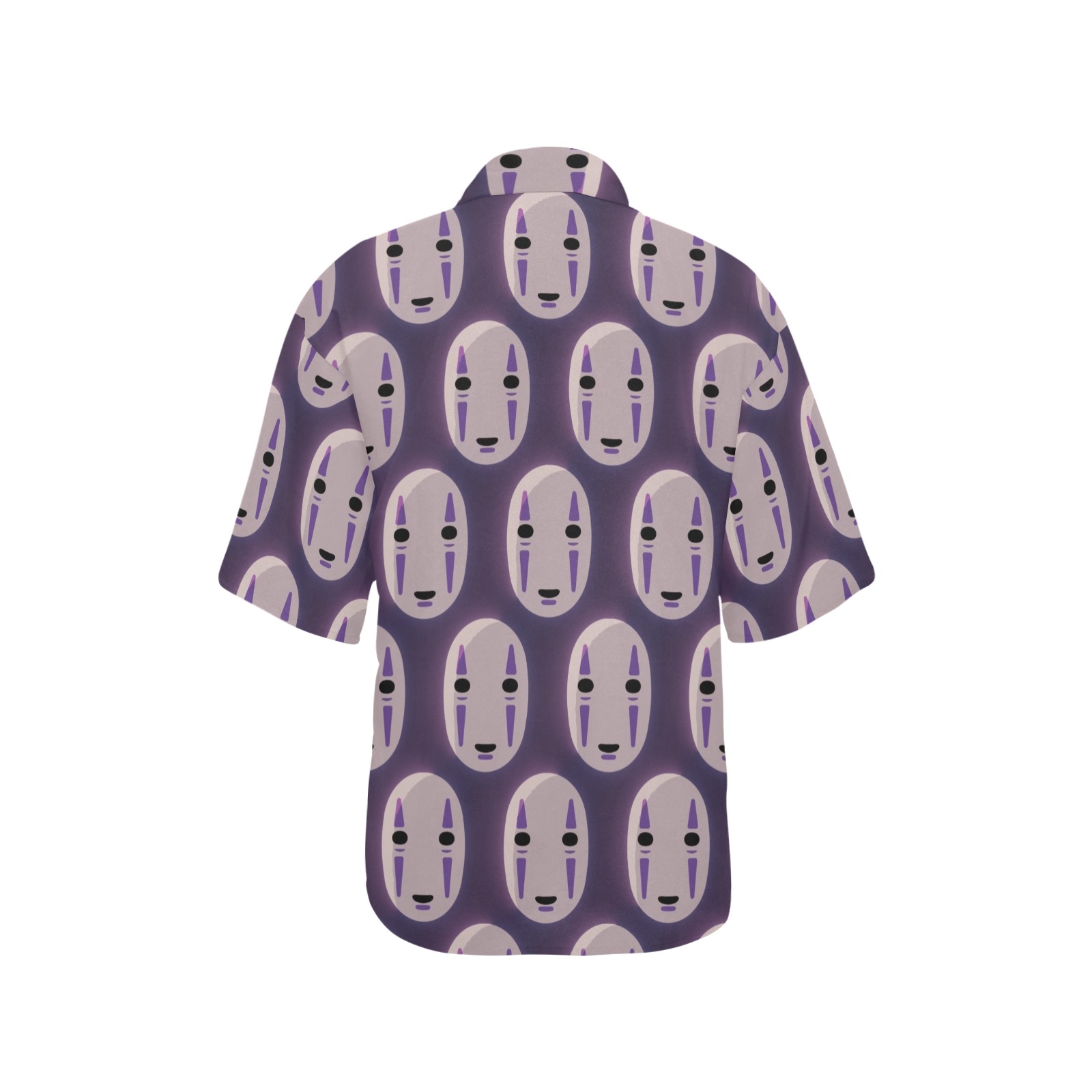 Masked All Over Print Hawaiian Shirt for Women (Model T58)
