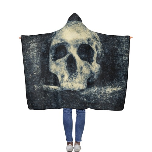 Man Skull In A Savage Temple Halloween Horror Flannel Hooded Blanket 50''x60''