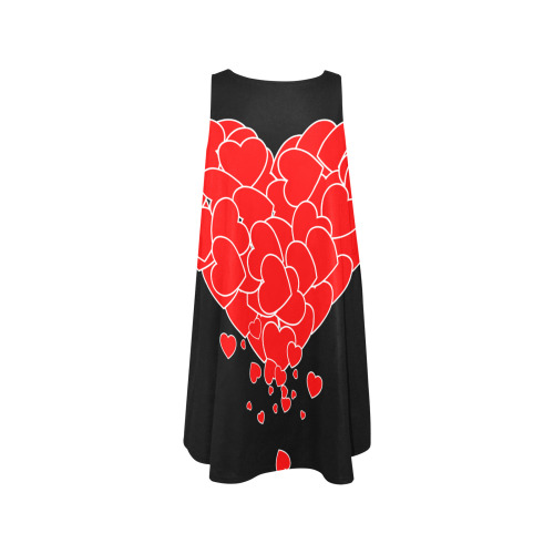 Valentine's Day - Heart Of Hearts Sleeveless A-Line Pocket Dress (Model D57)