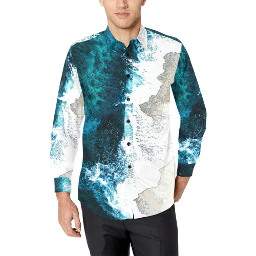 Ocean And Beach Men's All Over Print Casual Dress Shirt (Model T61)