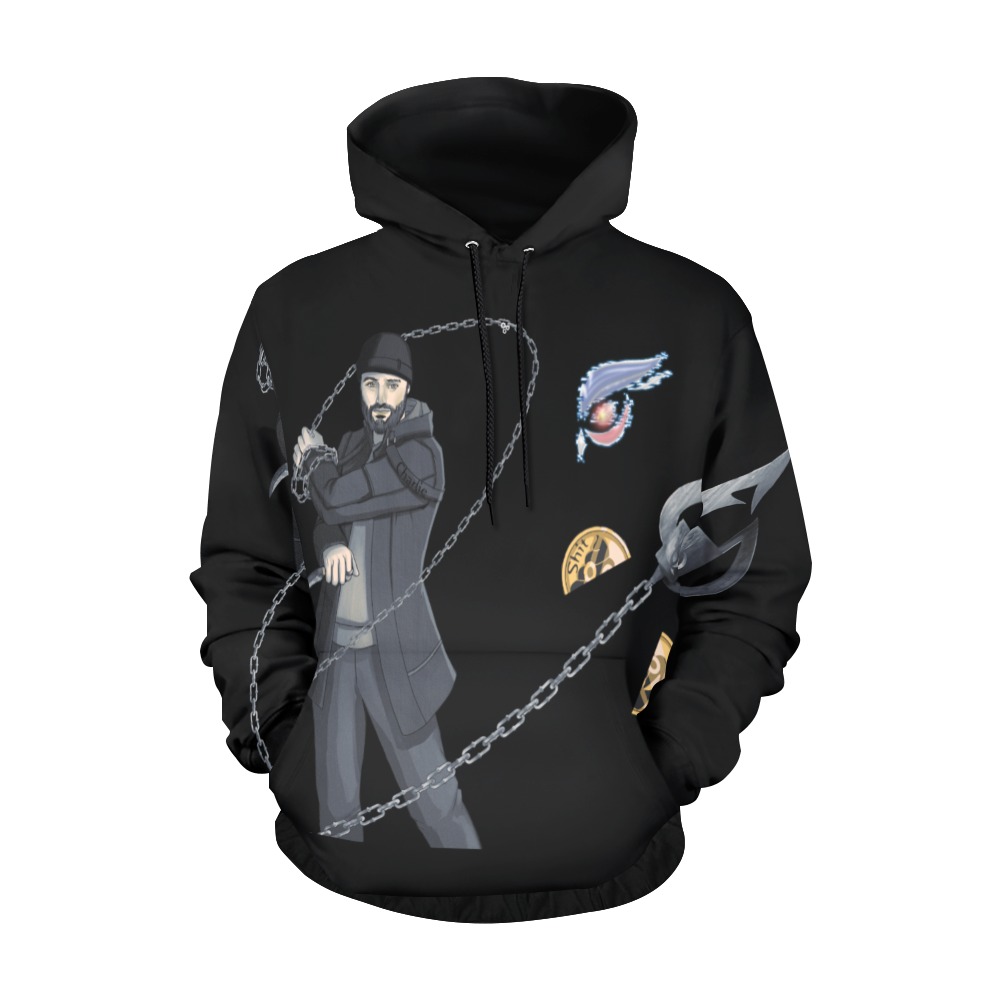 Charlie Raptor Chain Sh*tCoin Split Mens Hoodie All Over Print Hoodie for Men (USA Size) (Model H13)