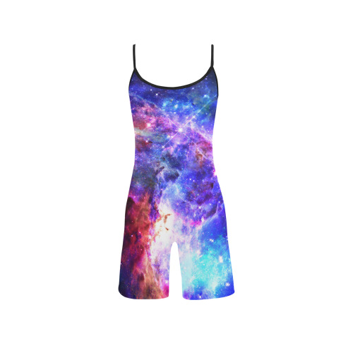 Mystical fantasy deep galaxy space - Interstellar cosmic dust Women's Short Yoga Bodysuit