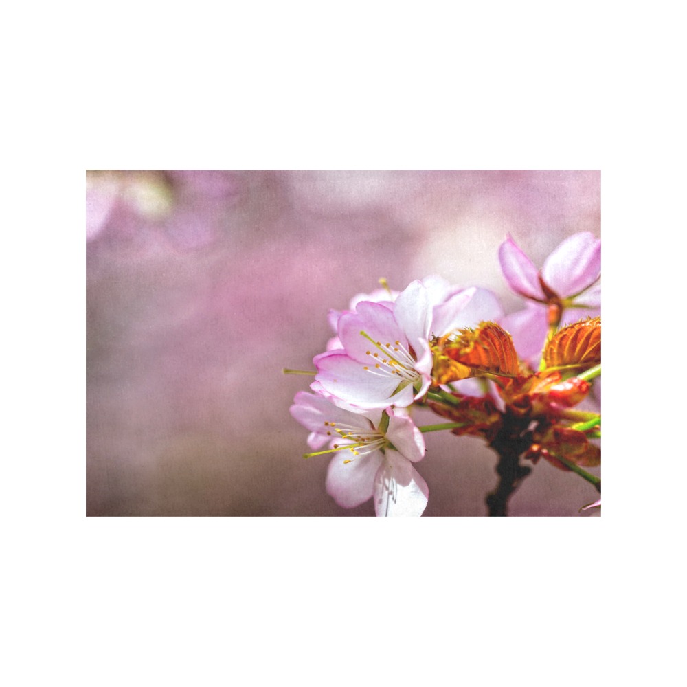 Classy sakura cherry flowers, pink mist of spring. Placemat 12’’ x 18’’ (Set of 6)