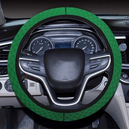 Green Weave Steering Wheel Cover with Elastic Edge
