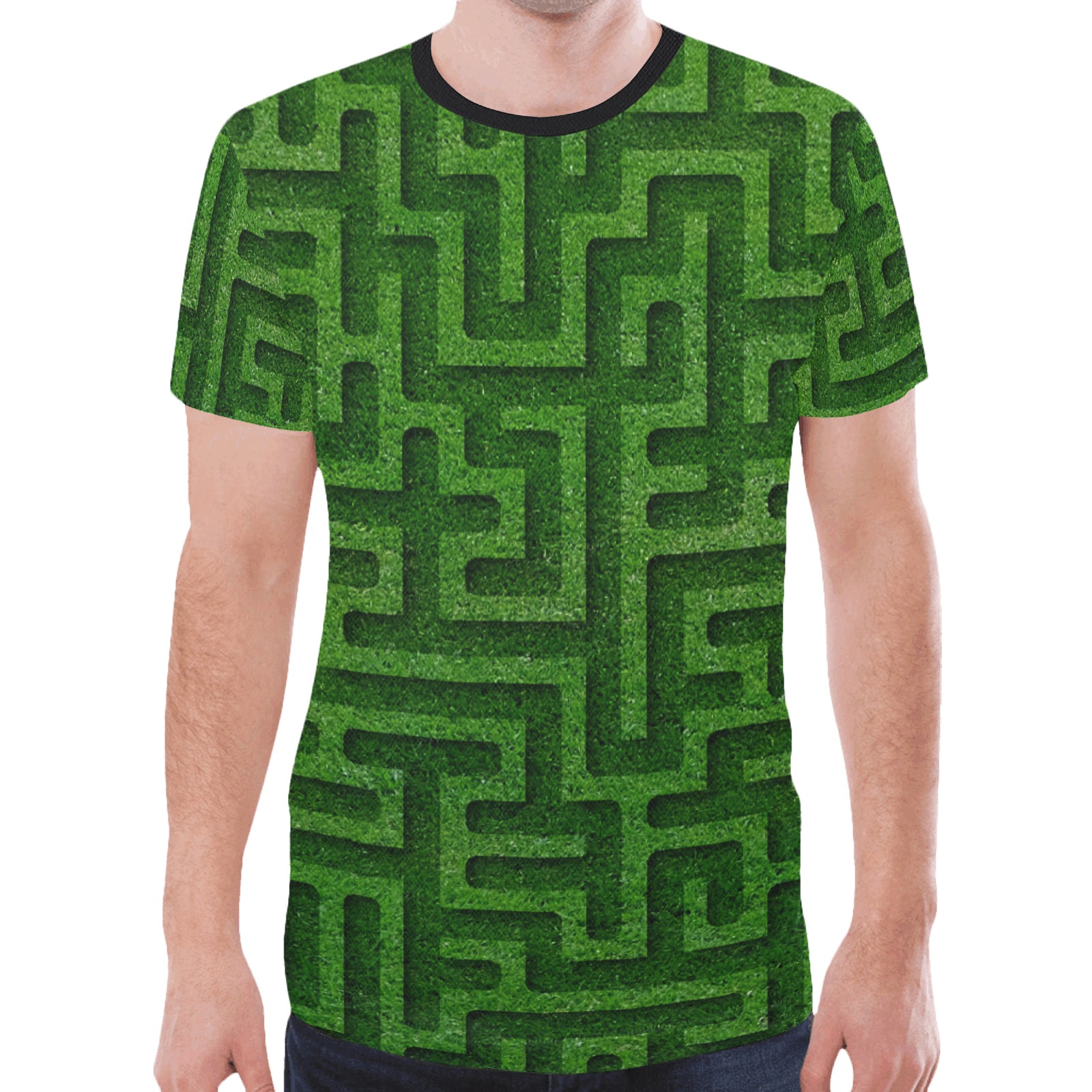 Green Maze New All Over Print T-shirt for Men (Model T45)