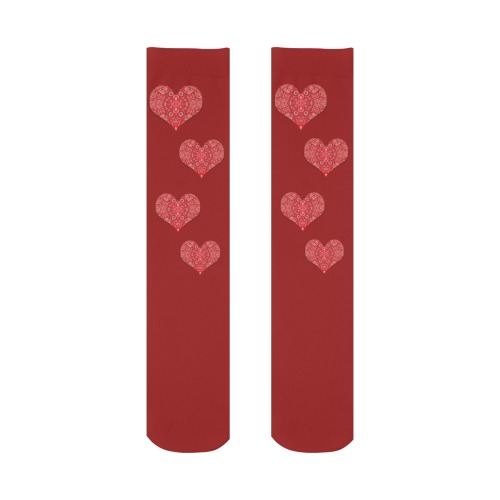 Bandana Hearts on Red All Over Print Socks for Men