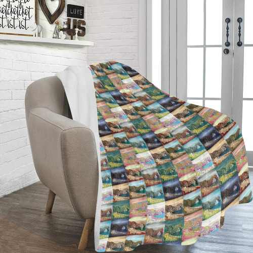 Durdle Door, Dorset, England Collage Ultra-Soft Micro Fleece Blanket 60"x80"