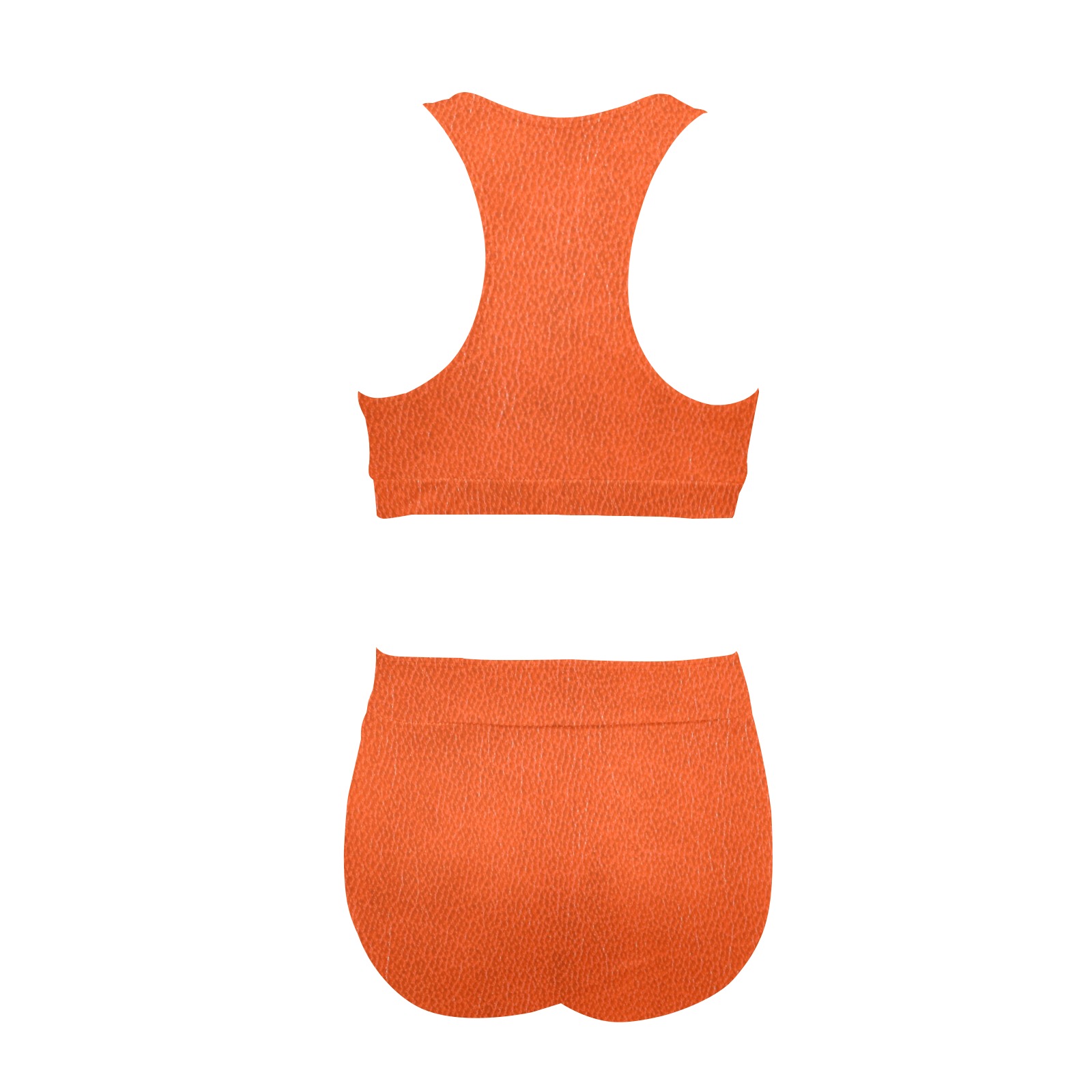 FAUX LEATHER BROWN 4 (2) Crop Top Bikini Set (Model S21)