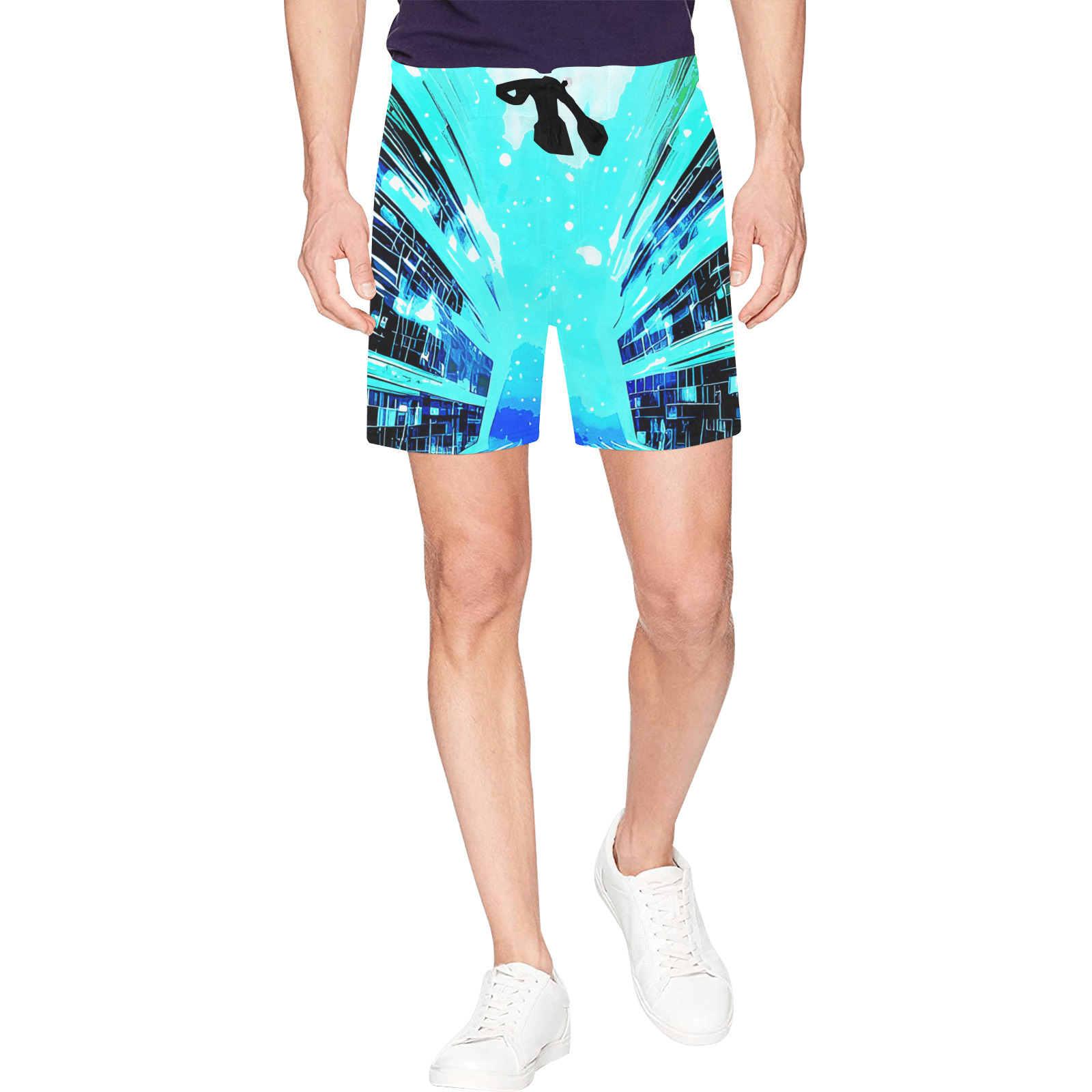 Exploring Galaxy 805 Men's Mid-Length Beach Shorts (Model L47)