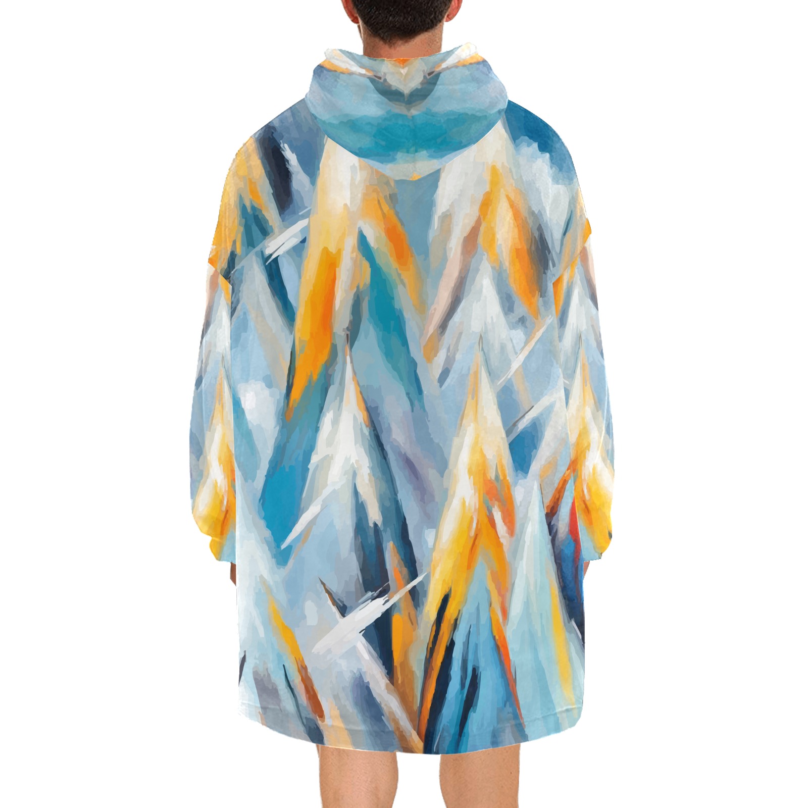 Abstract pattern of winter mountains or trees Blanket Hoodie for Men