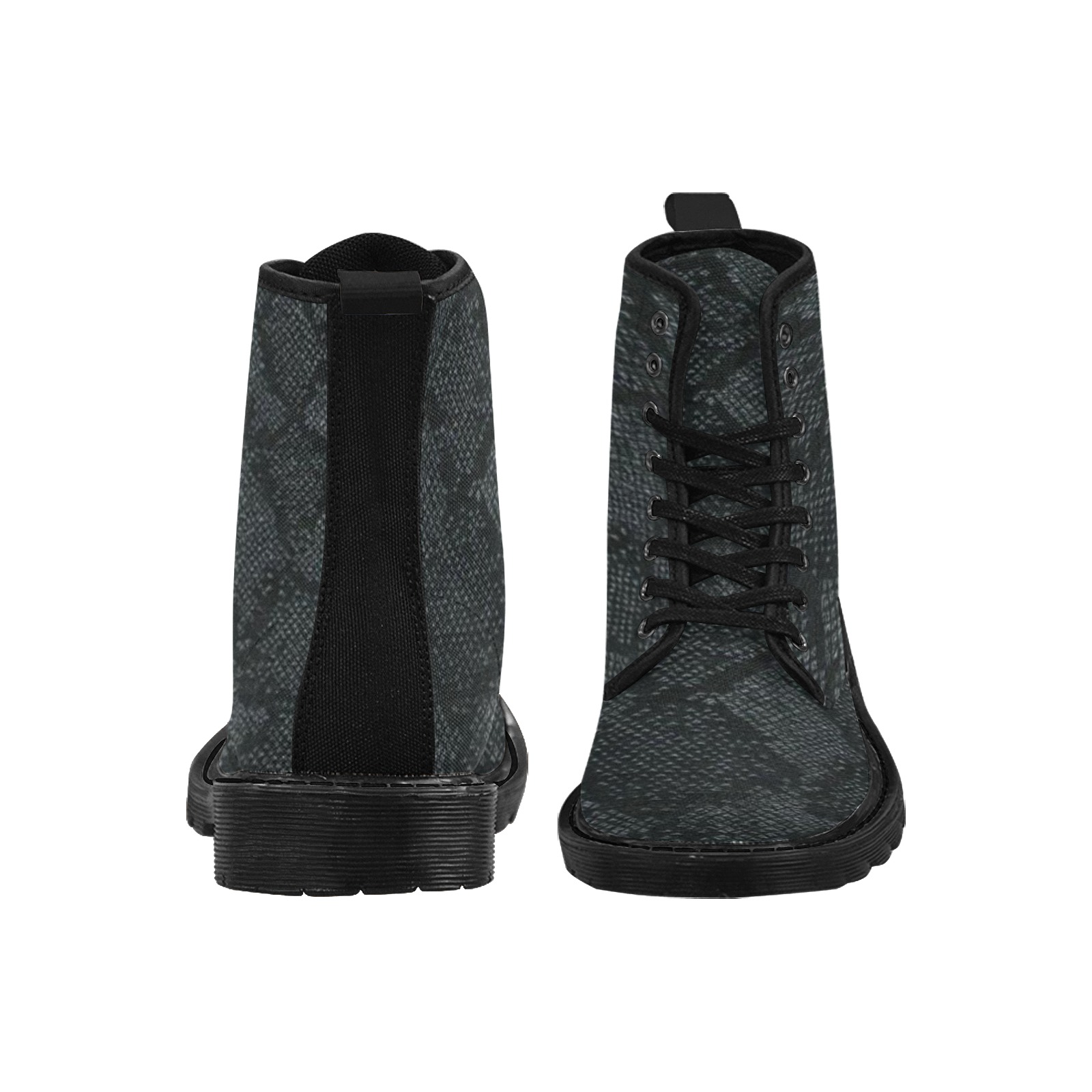 Black Savage Martin Boots for Women (Black) (Model 1203H)