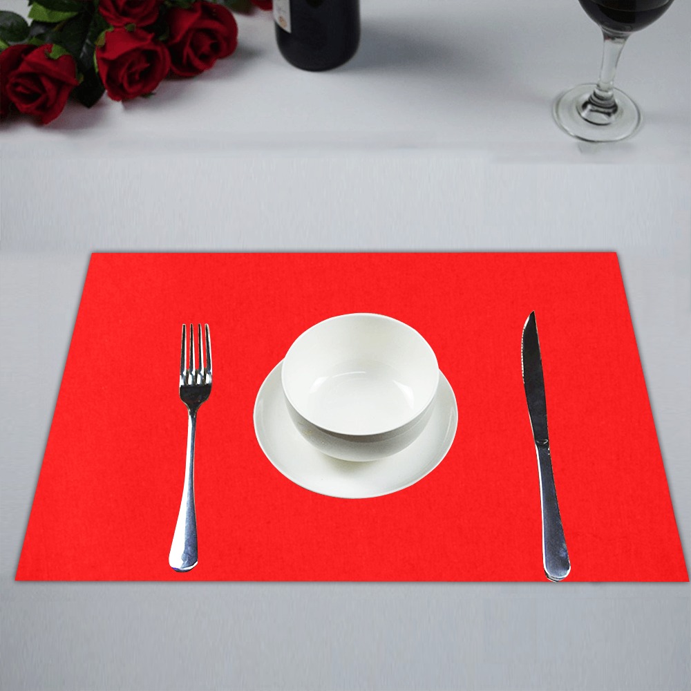 Merry Christmas Red Solid Color Placemat 14’’ x 19’’ (Set of 6)