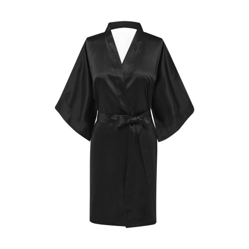 Plain black night gown Kimono Robe