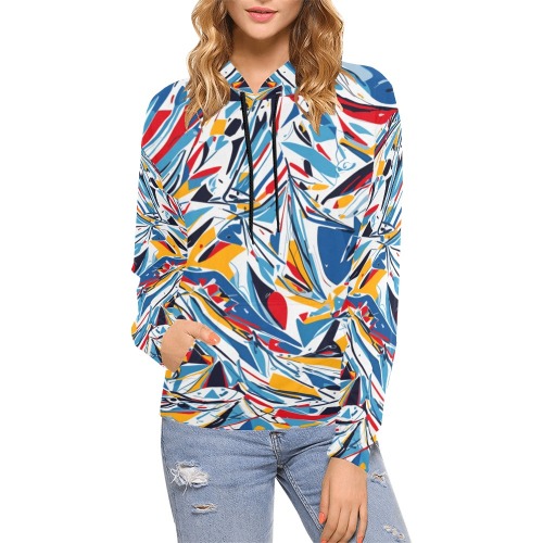 Awesome classy abstract art of a downhill skiing. All Over Print Hoodie for Women (USA Size) (Model H13)
