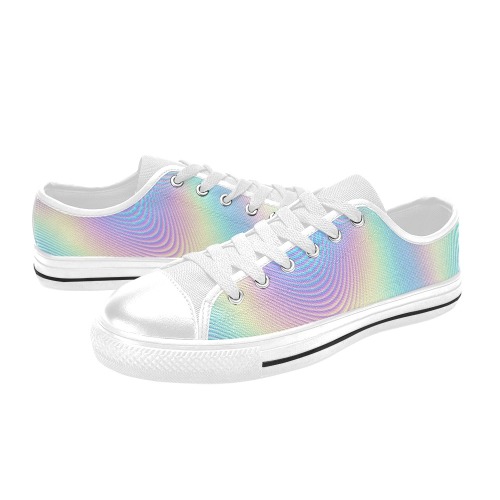 Holographic Rainbow Prints Women's Classic Canvas Shoes (Model 018)