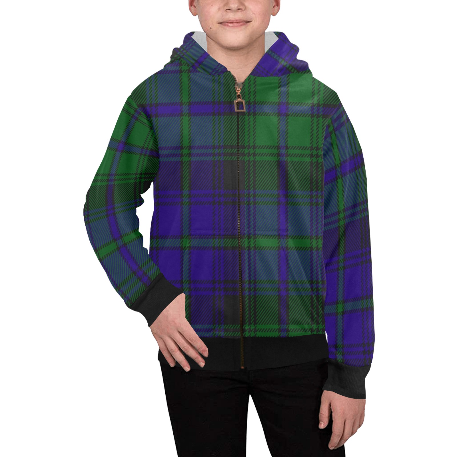 5TH. ROYAL SCOTS OF CANADA TARTAN Kids' All Over Print Full Zip Hoodie (Model H39)