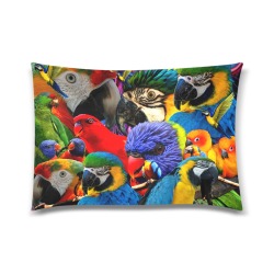 PARROTS Custom Zippered Pillow Case 20"x30" (one side)