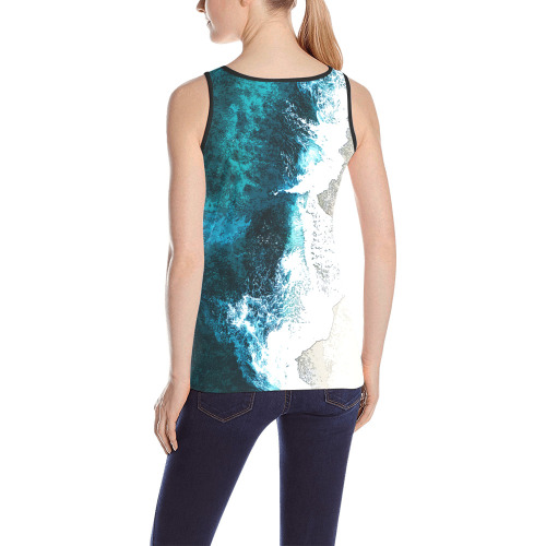 Ocean And Beach All Over Print Tank Top for Women (Model T43)