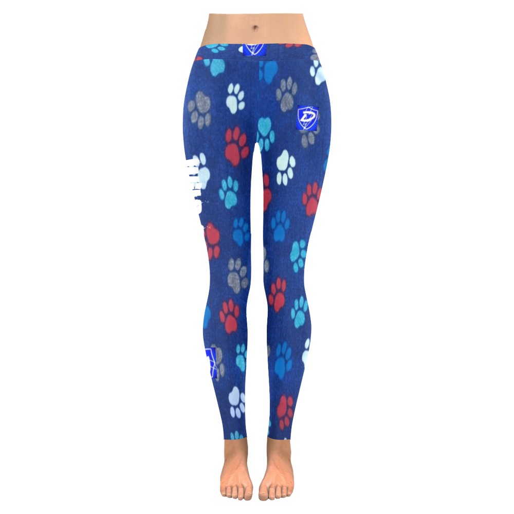 Dionio Clothing - Wild Dogz Leggings (Ladies) Women's Low Rise Leggings (Invisible Stitch) (Model L05)