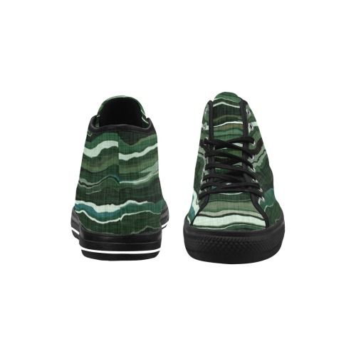 Camo brushstrokes green 3 Vancouver H Women's Canvas Shoes (1013-1)