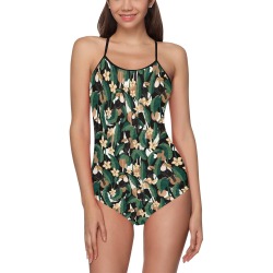 Toucans in banana leaf 55P Strap Swimsuit ( Model S05)