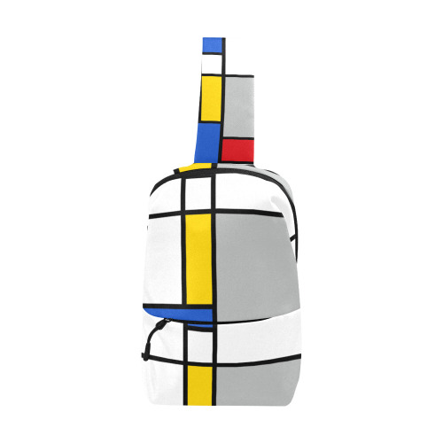 Geometric Retro Mondrian Style Color Composition Chest Bag (Model 1678)