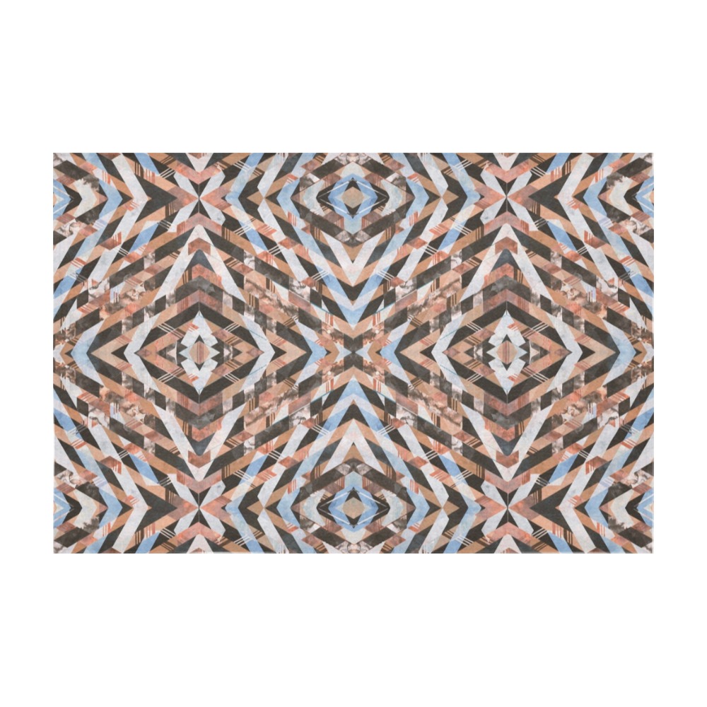 Mosaic Bohemian Striped 18G Cotton Linen Tablecloth 60" x 90"