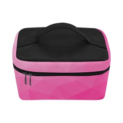 Hot pink gradient geometric mesh pattern Cosmetic Bag/Large (Model 1658)