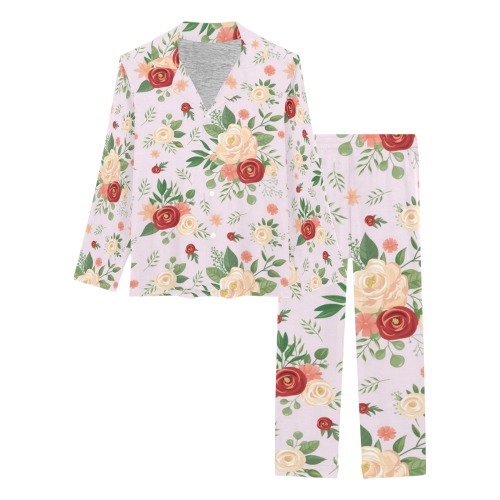 Sweet Vintage Floral Women's Long Pajama Set