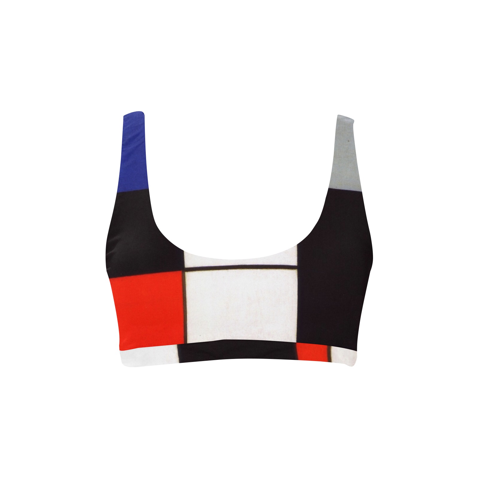 Composition A by Piet Mondrian Sport Bikini Top (Model S07)