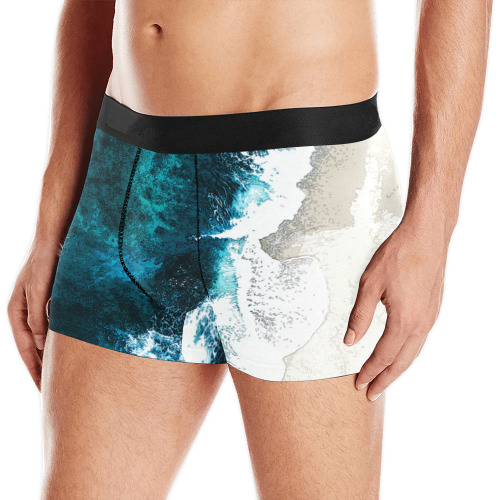 Ocean And Beach Men's Boxer Briefs with Merged Design (Model  L10)
