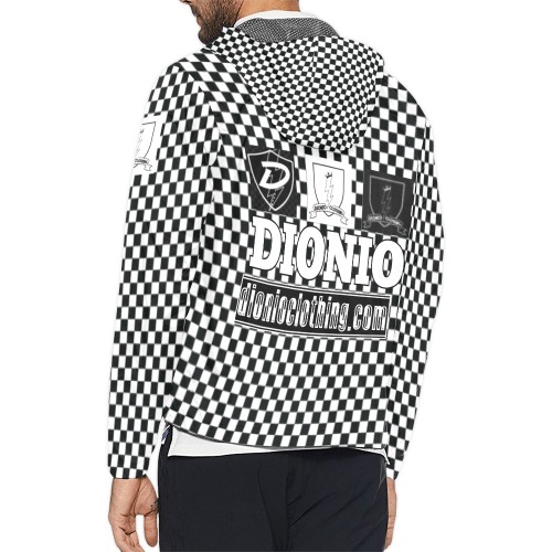 DIONIO Clothing - Armored Knight Checkered Windbreaker Jacket Unisex All Over Print Windbreaker (Model H23)