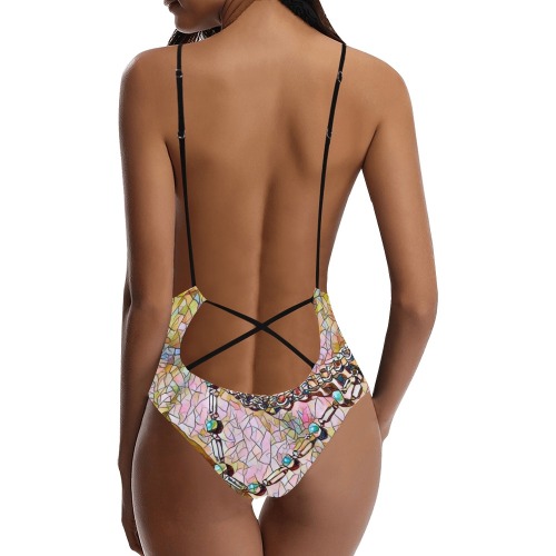 gtret Sexy Lacing Backless One-Piece Swimsuit (Model S10)